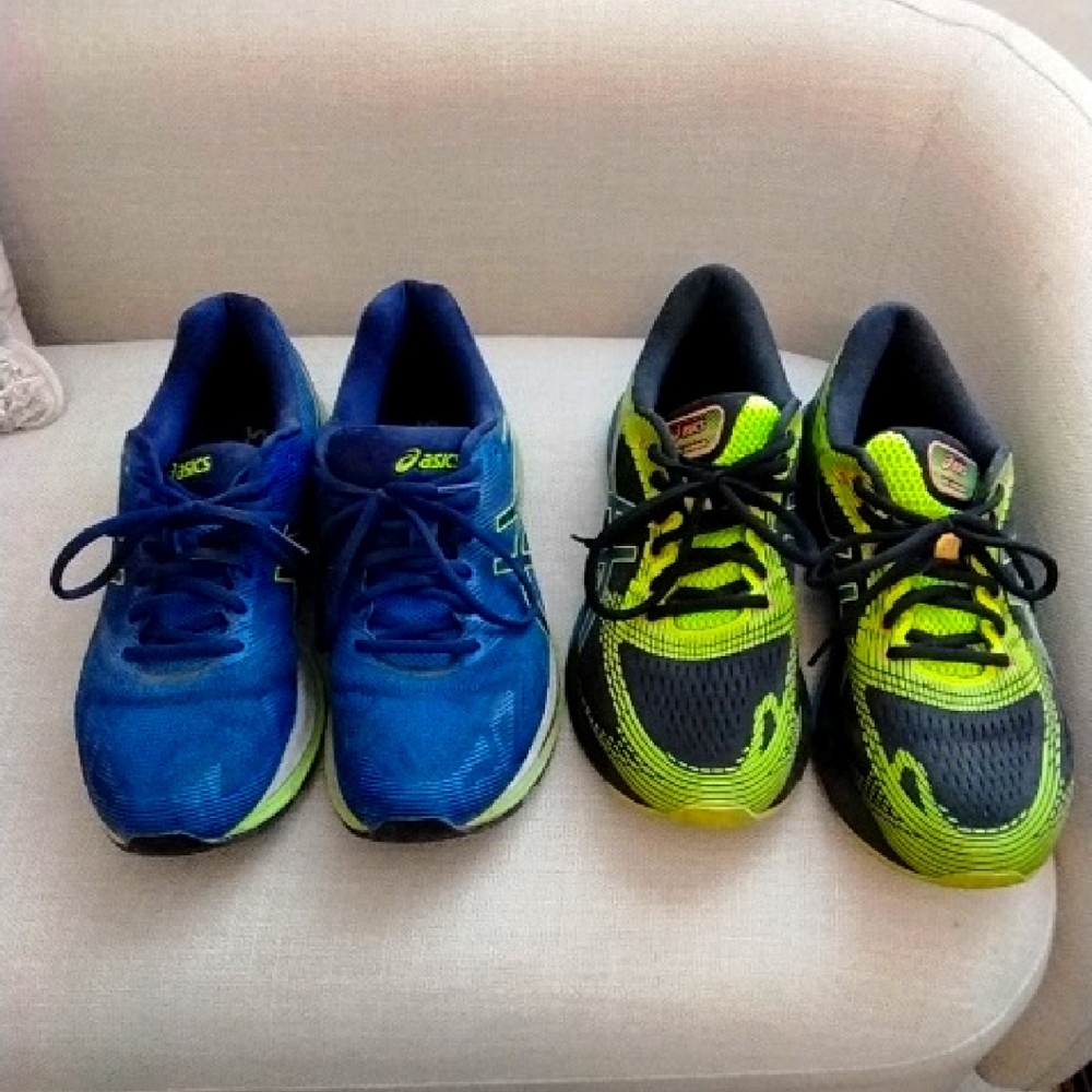 ASICS  Sneakers - Blue and Neon Yellow, Bundle Two For One!